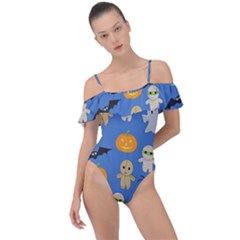 Halloween Frill Detail One Piece Swimsuit by Sobalvarro