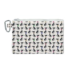 Lady Cat Pattern, Cute Cats Theme, Feline Design Canvas Cosmetic Bag (medium) by Casemiro