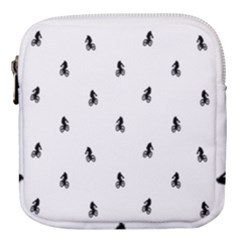 Riding Bike Motif Print Pattern Mini Square Pouch by dflcprintsclothing