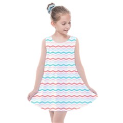 Aqua Coral Waves Kids  Summer Dress by CuteKingdom