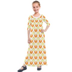Saffron Kids  Quarter Sleeve Maxi Dress by CuteKingdom