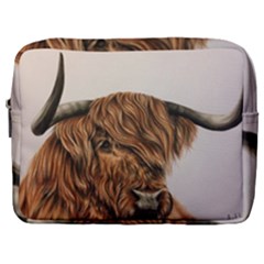 Highland Cow  Giclee Make Up Pouch (large) by ArtByThree