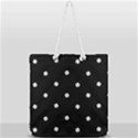 Black And White Baseball Motif Pattern Full Print Rope Handle Tote (Large) View1