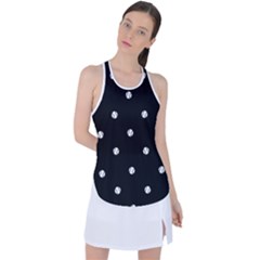 Black And White Baseball Motif Pattern Racer Back Mesh Tank Top by dflcprintsclothing