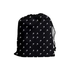Black And White Tennis Motif Print Pattern Drawstring Pouch (large) by dflcprintsclothing