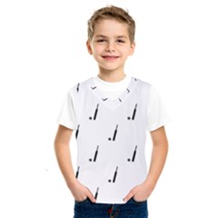 Black And White Cricket Sport Motif Print Pattern Kids  Sportswear by dflcprintsclothing