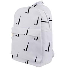Black And White Cricket Sport Motif Print Pattern Classic Backpack by dflcprintsclothing