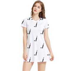 Black And White Cricket Sport Motif Print Pattern Women s Sports Skirt by dflcprintsclothing