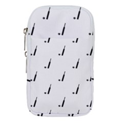 Black And White Cricket Sport Motif Print Pattern Waist Pouch (small) by dflcprintsclothing