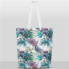 Tropical Flowers Full Print Rope Handle Tote (small) by goljakoff