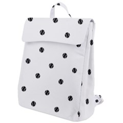 Black And White Baseball Print Pattern Flap Top Backpack by dflcprintsclothing