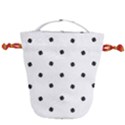 Black And White Baseball Print Pattern Drawstring Bucket Bag View2