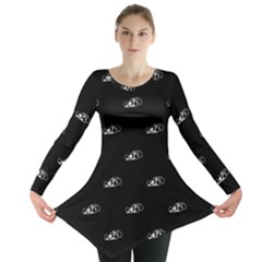 Formula One Black And White Graphic Pattern Long Sleeve Tunic  by dflcprintsclothing