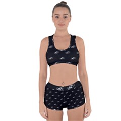 Formula One Black And White Graphic Pattern Racerback Boyleg Bikini Set by dflcprintsclothing