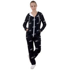 Formula One Black And White Graphic Pattern Women s Tracksuit by dflcprintsclothing