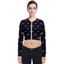 Formula One Black And White Graphic Pattern Long Sleeve Zip Up Bomber Jacket View1