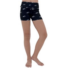 Formula One Black And White Graphic Pattern Kids  Lightweight Velour Yoga Shorts by dflcprintsclothing