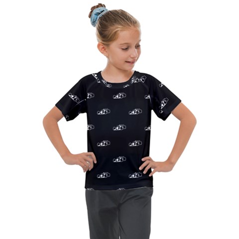 Formula One Black And White Graphic Pattern Kids  Mesh Piece Tee by dflcprintsclothing