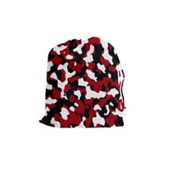Camouflage Rouge/blanc Drawstring Pouch (medium) by kcreatif