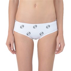 American Football Ball Motif Print Pattern Classic Bikini Bottoms by dflcprintsclothing