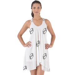 American Football Ball Motif Print Pattern Show Some Back Chiffon Dress by dflcprintsclothing