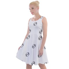 American Football Ball Motif Print Pattern Knee Length Skater Dress by dflcprintsclothing