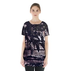 Dark Spring Skirt Hem Sports Top by MRNStudios
