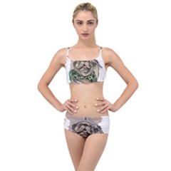 Pug Lover Coffee Layered Top Bikini Set by EvgeniaEsenina