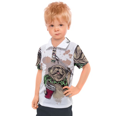 Pug Lover Coffee Kids  Polo Tee by EvgeniaEsenina