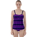 Violet Retro Twist Front Tankini Set View1