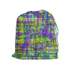 Mosaic Tapestry Drawstring Pouch (xl) by essentialimage