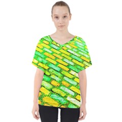 Diagonal Street Cobbles V-neck Dolman Drape Top by essentialimage