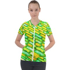 Diagonal Street Cobbles Short Sleeve Zip Up Jacket by essentialimage