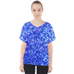 Blue Sequin Dreams V-neck Dolman Drape Top by essentialimage