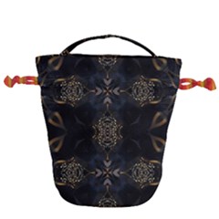 Blue And Gold Drawstring Bucket Bag by Dazzleway