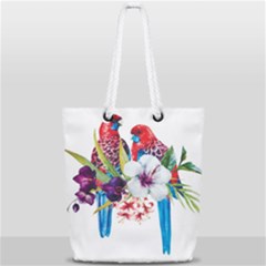 Tropical Parrots Full Print Rope Handle Tote (small) by goljakoff
