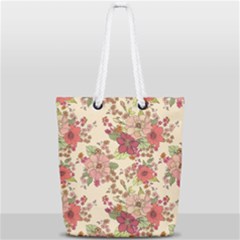Vintage Garden Flowers Full Print Rope Handle Tote (small) by goljakoff