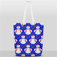 Seamless Snow Cool Full Print Rope Handle Tote (small) by HermanTelo