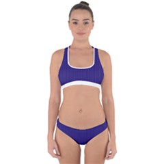 Berry Blue & White - Cross Back Hipster Bikini Set by FashionLane