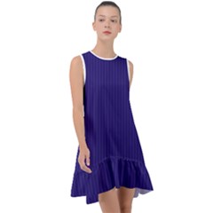 Berry Blue & White - Frill Swing Dress by FashionLane