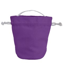 Eminence Purple & White - Drawstring Bucket Bag by FashionLane