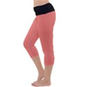 Tea Rose Red & Black - Capri Yoga Leggings View2