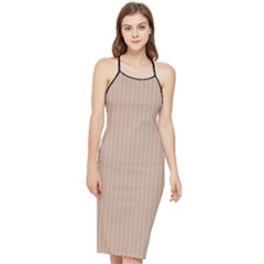 Toasted Almond & Black - Bodycon Cross Back Summer Dress by FashionLane