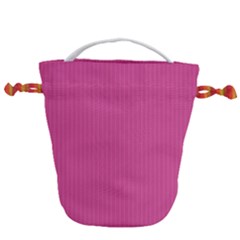 Smitten Pink & White - Drawstring Bucket Bag by FashionLane
