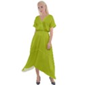 Acid Green & Black - Cross Front Sharkbite Hem Maxi Dress View1