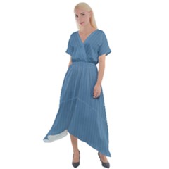 Air Force Blue & Black - Cross Front Sharkbite Hem Maxi Dress by FashionLane