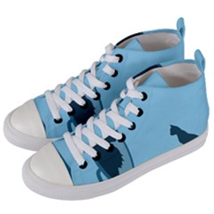 Cat Mirror Lion Women s Mid-top Canvas Sneakers by HermanTelo