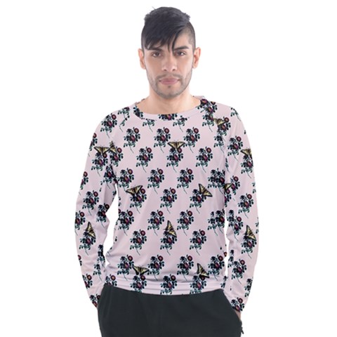 Rose Damour - Pink - By Larenard Men s Long Sleeve Raglan Tee by LaRenard