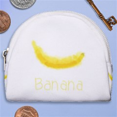Banana Fruit Watercolor Painted Horseshoe Style Canvas Pouch by Mariart