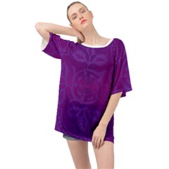 Cloister Advent Purple Oversized Chiffon Top by HermanTelo